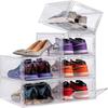 Stackable Shoe Box with Magnetic Door, Clear PP Material, 34.5cm L x 27cm W x 19cm H