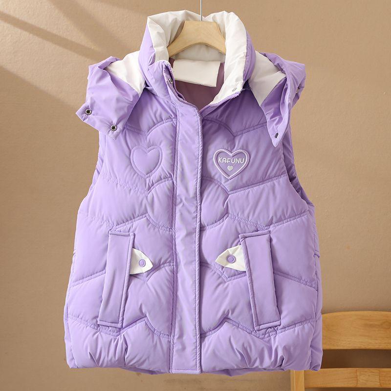 Новый Хлопковый Жилет Короткий Осень и Зима Новый Хлопковый Жилет с Капюшоном Жилет Жилет Куртка