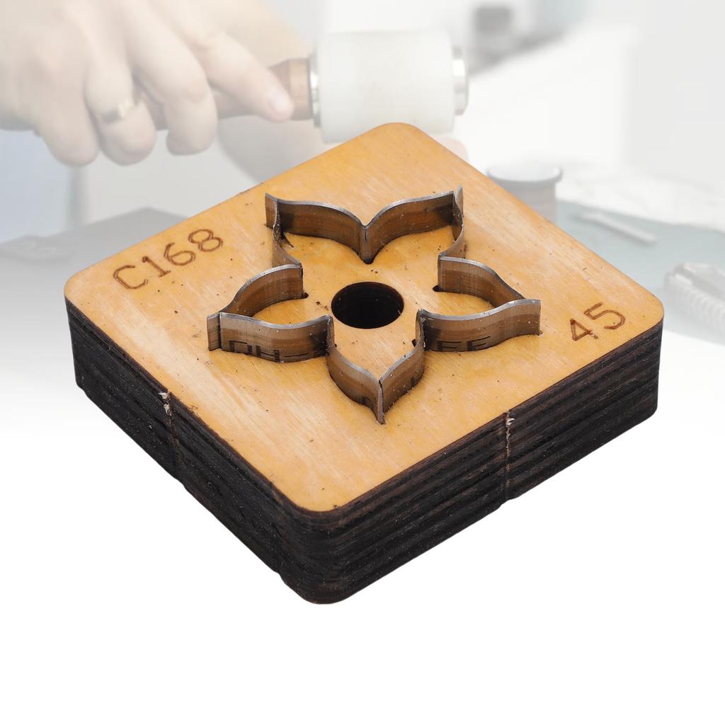 Цветочный Кожаный Вырубной Штамп Деревянное Основание Стальное Лезвие Многофункциональный Кожаный Вырубщик для Поделок Декораций