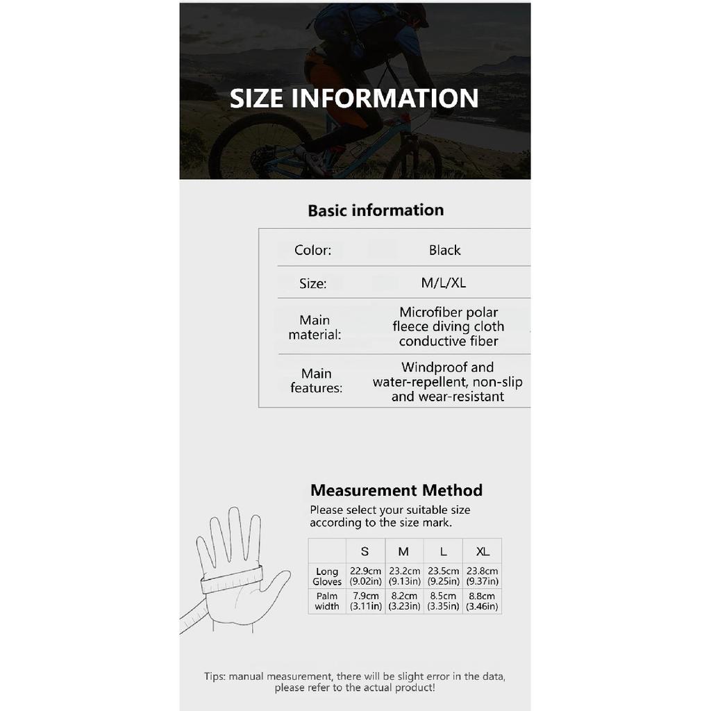 GTUBIKE Cycling Gloves Breathable Anti-Slip Thermal Gloves Touch Screen Winter Driving Hiking Skiing Bike Elastic Warm