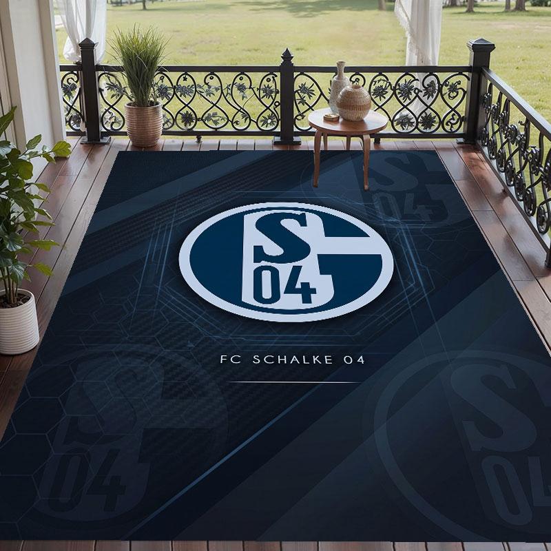 Soft Floor Carpet Schalke 04 Pattern Area Rug Decorative Mat For Home Room Decoration