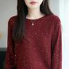 Western-style Knitted Sweater Round Neck Pullover Autumn and Winter Sequined Loose Top