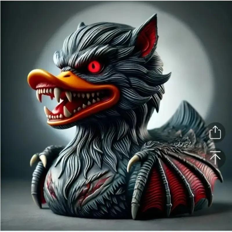 Хэллоуинская причудливая фигурка утки из смолы в тематике ужасов, Утка-мутант оборотень-волшебник, Идеально подходит для декора на Рождество, Пасху, День благодарения