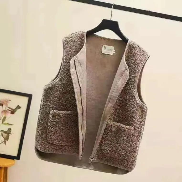 Granular Fleece Vest Vest Women's Fur One-piece Outer Wear Autumn and Winter Western Style Fashion Vest Outer Wear