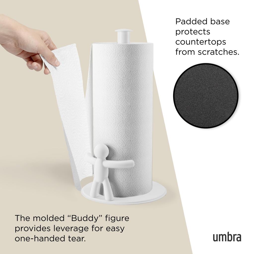 Official Umbra Buddy Paper Towel Kitchen W19 X D18 X White Holder, Storage, H34cm,