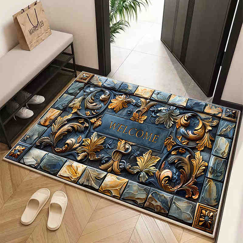 Домашний коврик в американском стиле для входной двери, скребущий грязь и почву, грязеотталкивающий, коврик из хрустального бархата, бытовой коврик, за которым легко ухаживать