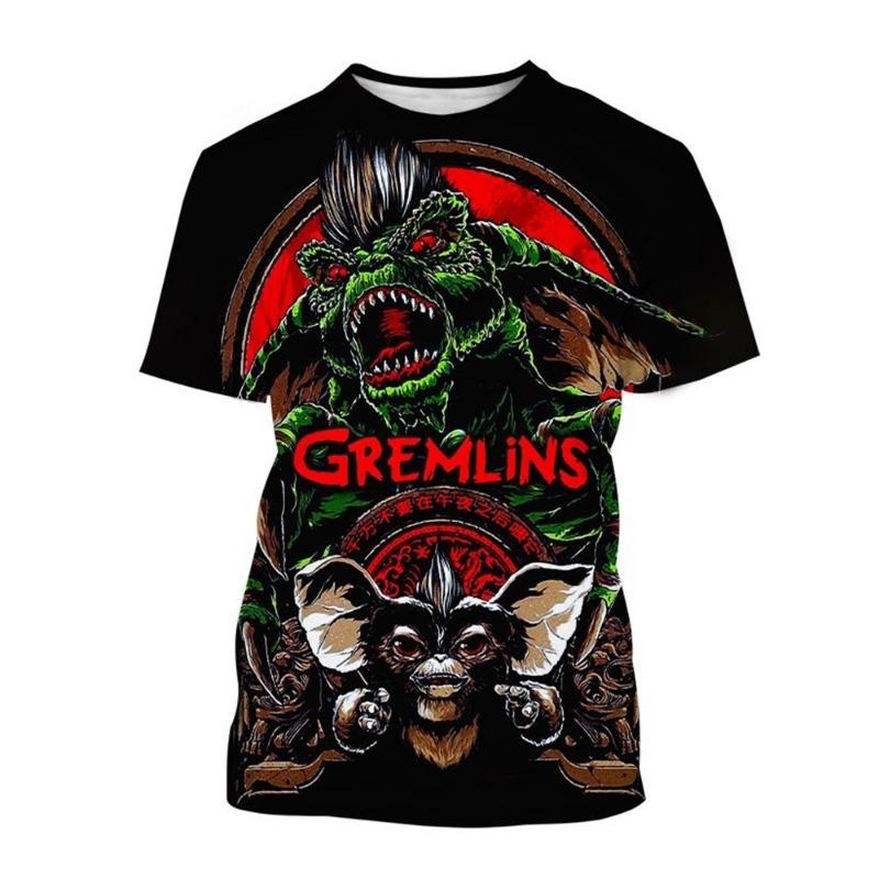 Fashion Hot Sell New Christmas Horror Movie Gremlins 3D Printed T-shirt Puppet Monster Printed T-shirt Men and Women Kids Tops
