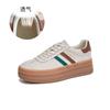 Leather German Training Shoes Women's 2025 Spring and Summer New Platform White Shoes Women's Casual Height-increasing Women's Shoes Fashion Versat