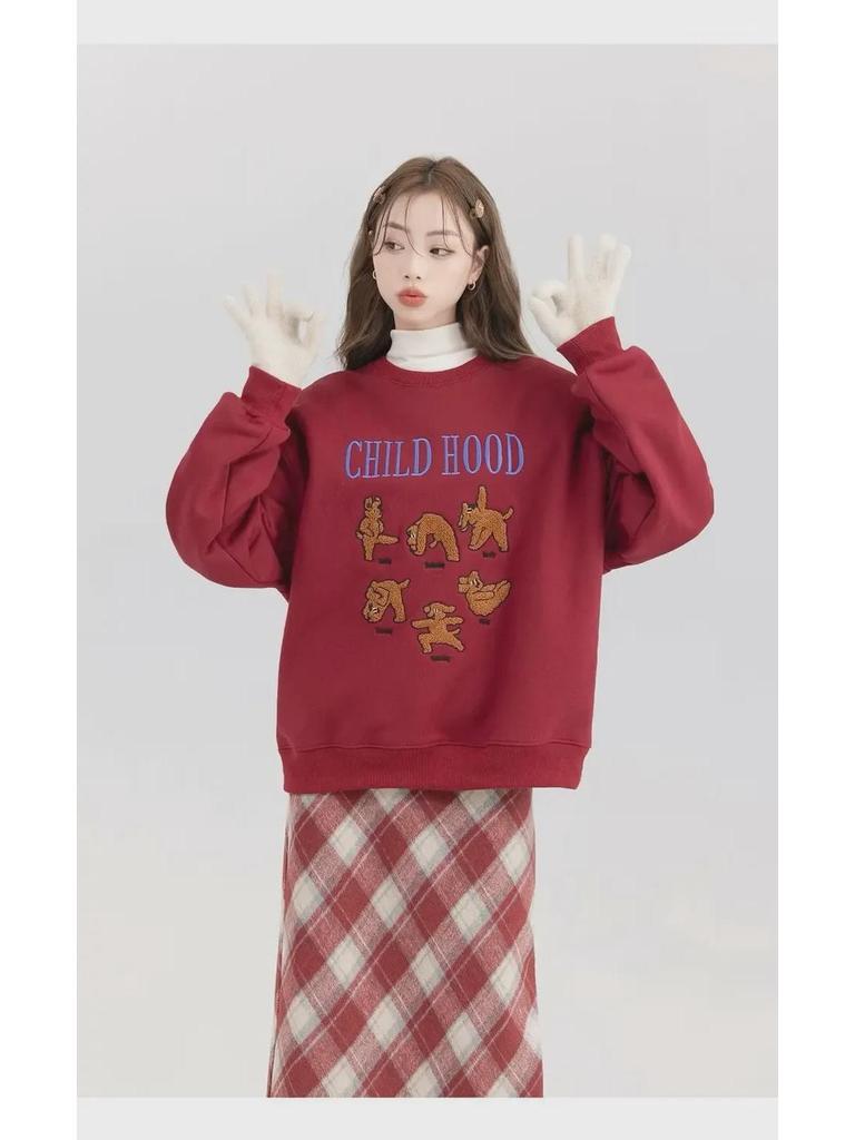 Красная шерстяная юбка в клетку с высокой талией для стройных фигур типа «груша» — корейский стиль, А-силуэт, идеально подходит для весны и осени