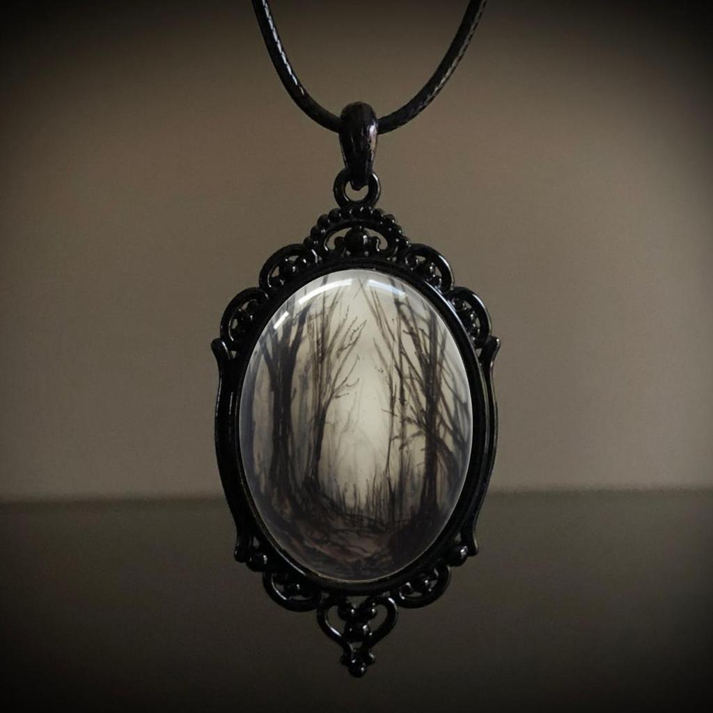 Jun'an Gothic Raven Forest Pendant Charm Necklace