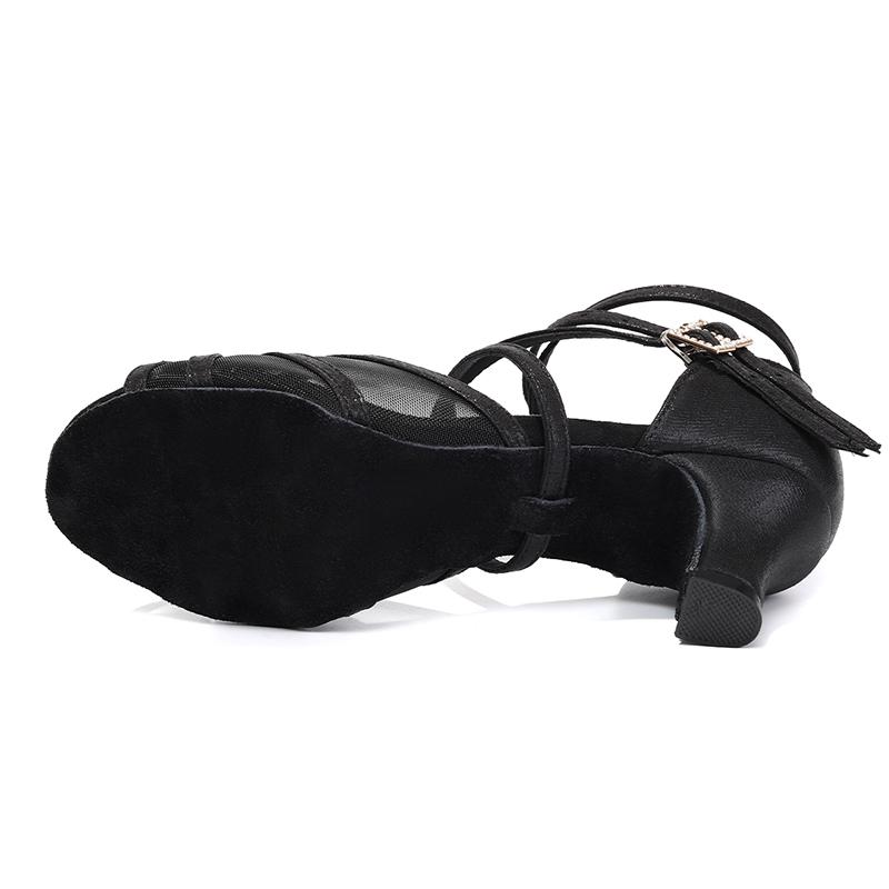 Сетчатые туфли для латиноамериканских танцев для взрослых женщин, профессиональные, на среднем каблуке, для современных бальных танцев, танго, сальсы, на каблуке 5 см