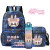 4Pcs/set Printed Backpack Water Bottle Teenger Student Boy Girl Large Capacity Bookbag Schoolbag Travel Bag Kid Gift