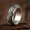 New Retro Six-character Mantra Men's Brave Ring Rotatable Ring Trendy Personality Jewelry Accessories