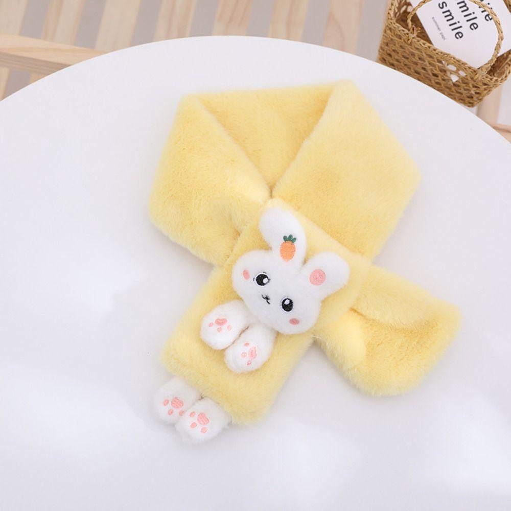 Thick Cartoon Faux Fur Scarf Warmth Scarves Wraps Cute Cold-Proof Collar  Boys Girls