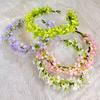 Pastoral style Rapeseed Flower Wreath Headband Beautiful Floral Kids Sweet Resin Flower Hair Accessories