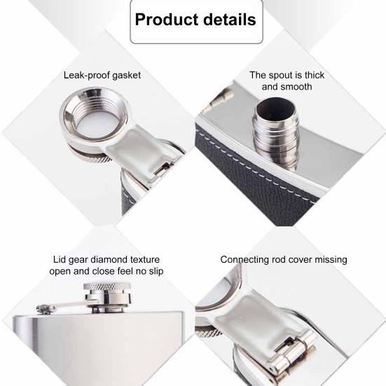 Фляжка из нержавеющей стали на 6 унций, матовая, герметичная, с воронкой, никогда не теряющаяся, портативная