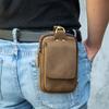 Cell Phone Bag Men's Waist Bag Multifunctional Crazy Horse Leather Small Waist Bag