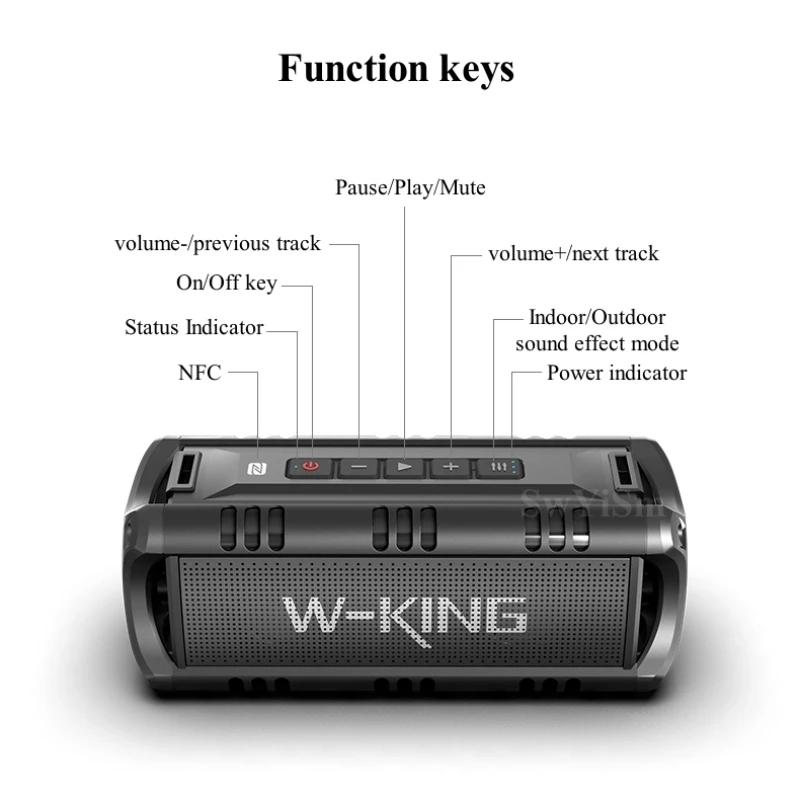W-KING D8 MINI супер бас для домашнего кинотеатра, беспроводной bluetooth-динамик, портативная аудиосистема для улицы, 30 Вт, мощный 3D-стерео сабвуфер