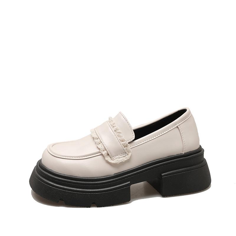 Японские jk туфли с круглым носком, коричневые, маленькие, кожаные, женские, весна 2025, новая коллекция, лоферы в студенческом стиле, толстая подошва, увеличивающая рост, юбка