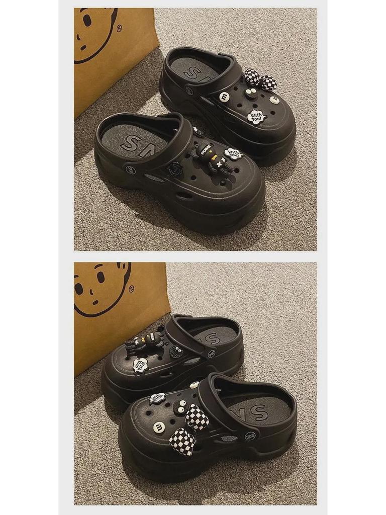 Женские пляжные тапочки EVA 2024 года на толстой подошве с нескользящим закрытым носком