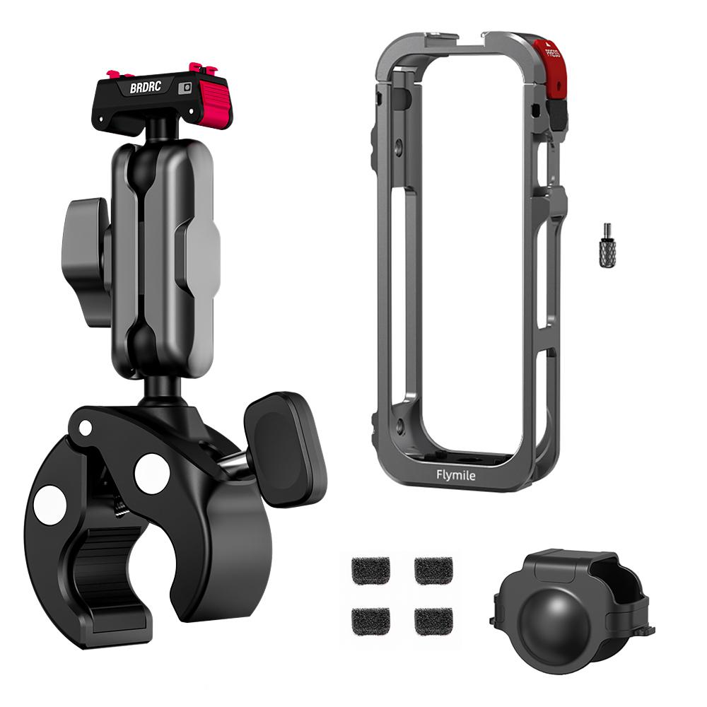 Flymile X5 Клетка Металлический Защитный Кейс для Insta360 X5 Аксессуары Камера Алюминиевый Сплав Каркас Клетка с Силиконовой Крышкой для Объектива