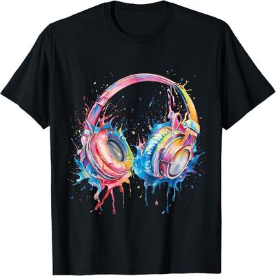 Наушники Музыка Диджей Брызги Хаус Музыка EDM Битмейкер Техно Футболка
