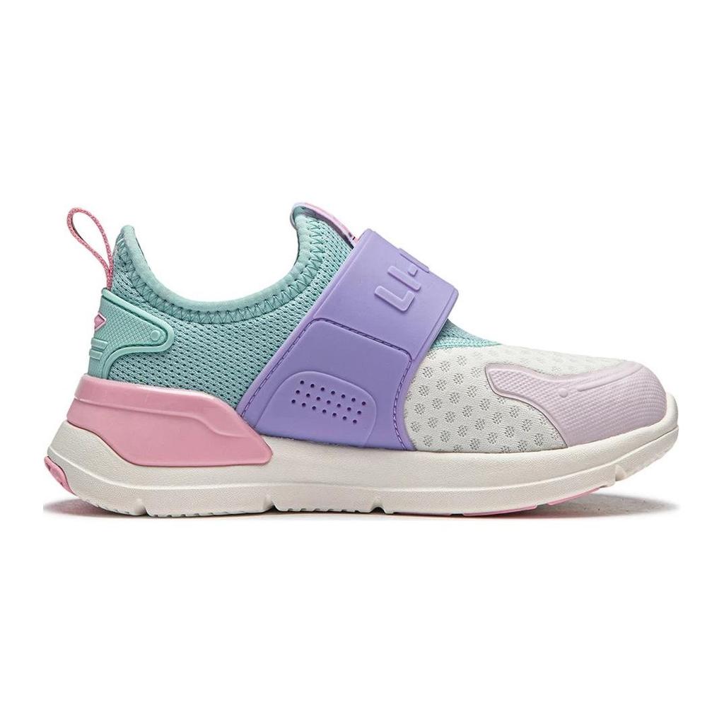 Li-Ning Cloud Non-Slip Shock Absorbing Wear-Resistant Breathable Kids Casual Shoes Kids Sneaker White Purple YKNU040-10