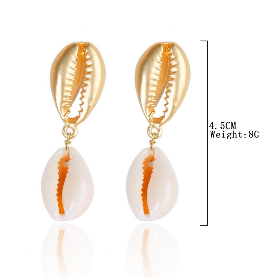 Bohemian Ins Marine Jewellery Shell Earrings Alloy Natural Summer Shell Earrings Trendy Earrings 2025 Lightweight Earrings for Sensitive Ears