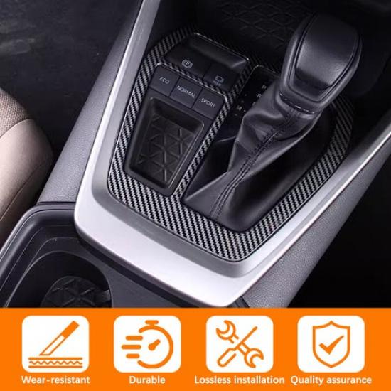 Carbon Fiber Texture Gear Shift Box Panel Cover Trim For Toyota RAV4 RAV-4 20-24
