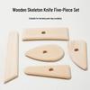 5-Piece Solid Wood Pottery Tools Set: Scraper, Knife, Clay Carving, Ceramic Sculpture, DIY Handmade.