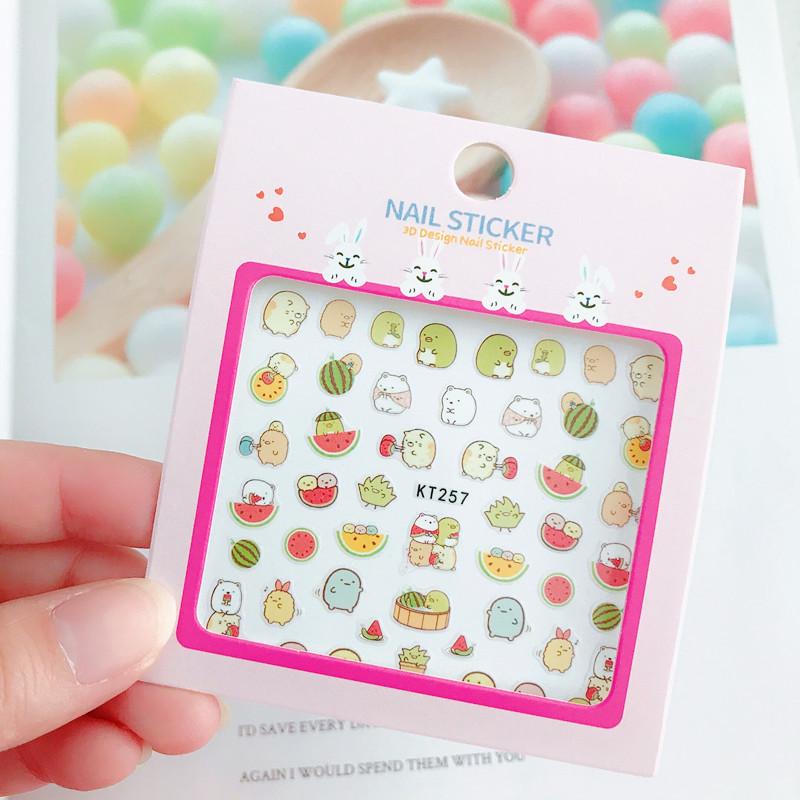 Милые наклейки для дизайна ногтей в японском и корейском стиле для девочек: Самоклеящиеся наклейки для татуировок своими руками