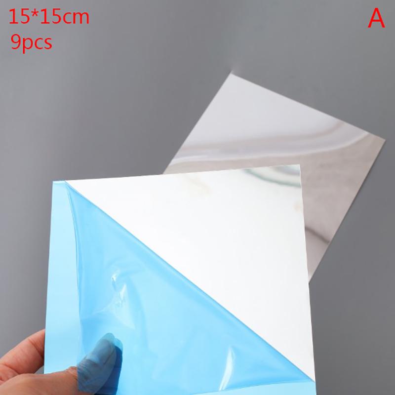 15*15 см квадратный зеркальный стикер на стену, самоклеящаяся акриловая зеркальная наклейка на стену, съемная наклейка