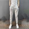 Летние мужские повседневные брюки с тонкой вертикальной полоской и эластичной резинкой на талии