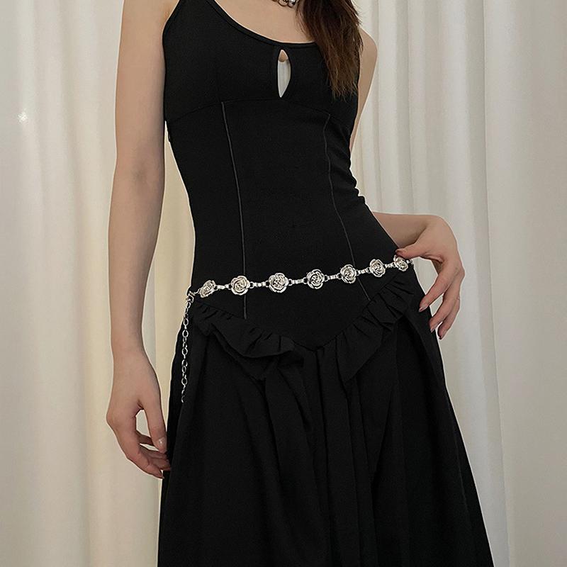 Retro Ethnic Style Metal Bohemian Waist Belt Women Flower Waist Chain Sweater Chain Waist Seal Body Decor Accessories