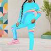 Girls Round Neck Long Sleeve Colorful Printed Top And Fitted Pants Two Piece Set