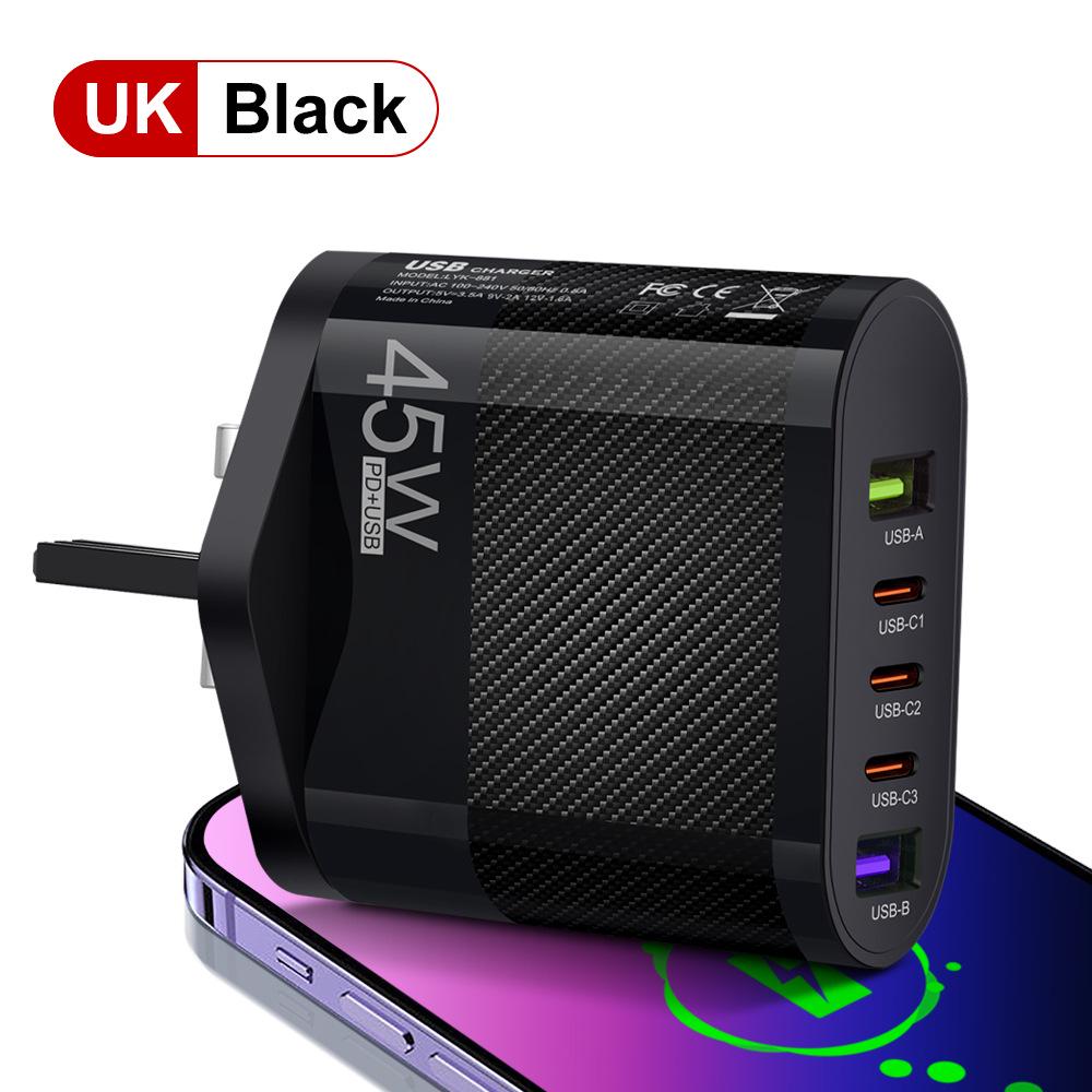 3.5A Multi-Port Charger: Type-C & USB Ports with US/EU/UK Plugs