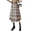 Asymmetric Flare Skirt for Calf Glen Plaid High Thick With Neat Below the Looks Fluffy High Looks Cute Shine [J-Scott] Women, Length, Pattern, Waist,