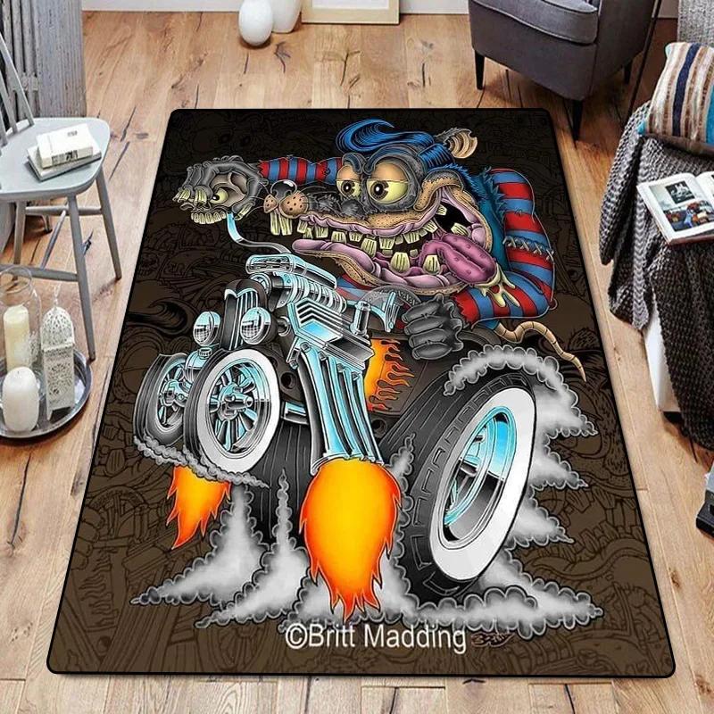 Funny Room Rugs Foot Carpets R-Rat Fink Entrance Doormat Kawaii Rug Floor Mats Bath Mat Kitchen Hallway Carpet Home Decor