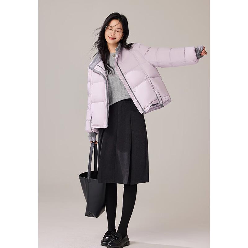 VICTORIA&VERA Women's Patchwork Knit Down Jacket