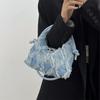 Vintage Cowboy Tote Crossbody Bags Women's Simple Denim Tassel Bucket Shoulder Bags Fashion Versatile Ladies Handbags