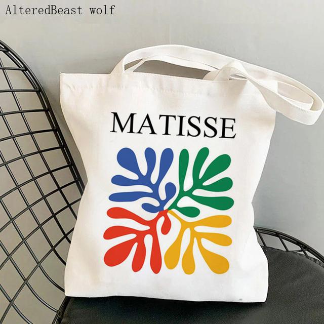 Женская сумка-шоппер Henri Matisse, цветная сумка с цветочным узором, Harajuku, парусиновая сумка-шоппер, сумка для девочек, сумка через плечо, женская сумка