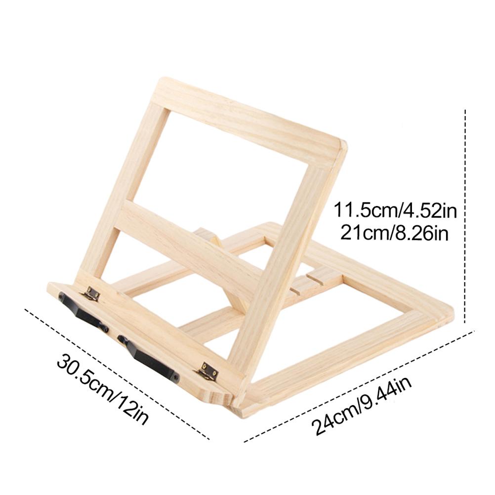 Портативный деревянный пюпитр для книг Деревянная подставка для чтения Регулируемый и складной пюпитр для кулинарных книг, рецептов, планшета