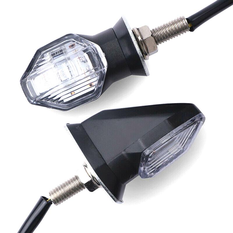 2X Universal Motorcycle 1Led Amber Turn Bike Signal Indicators Blinker Lights