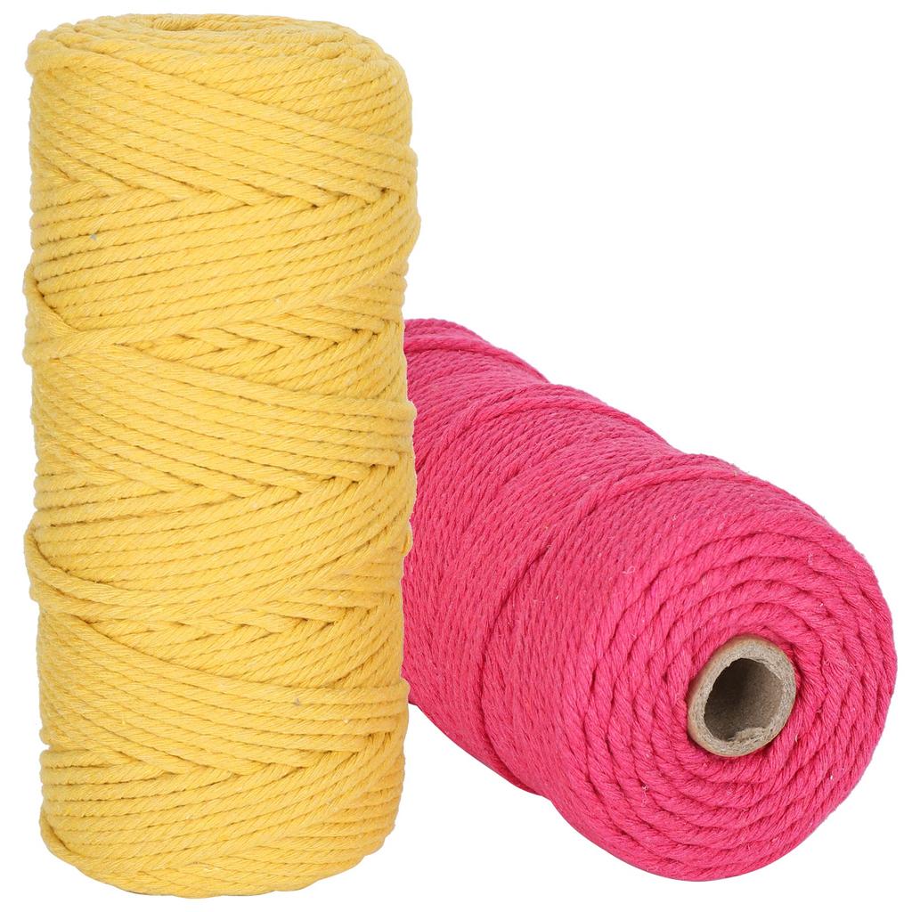 Натуральная хлопковая веревка Макраме Шнур Одножильная Пряжа для вязания Поделки DIY 3 мм 100 метров