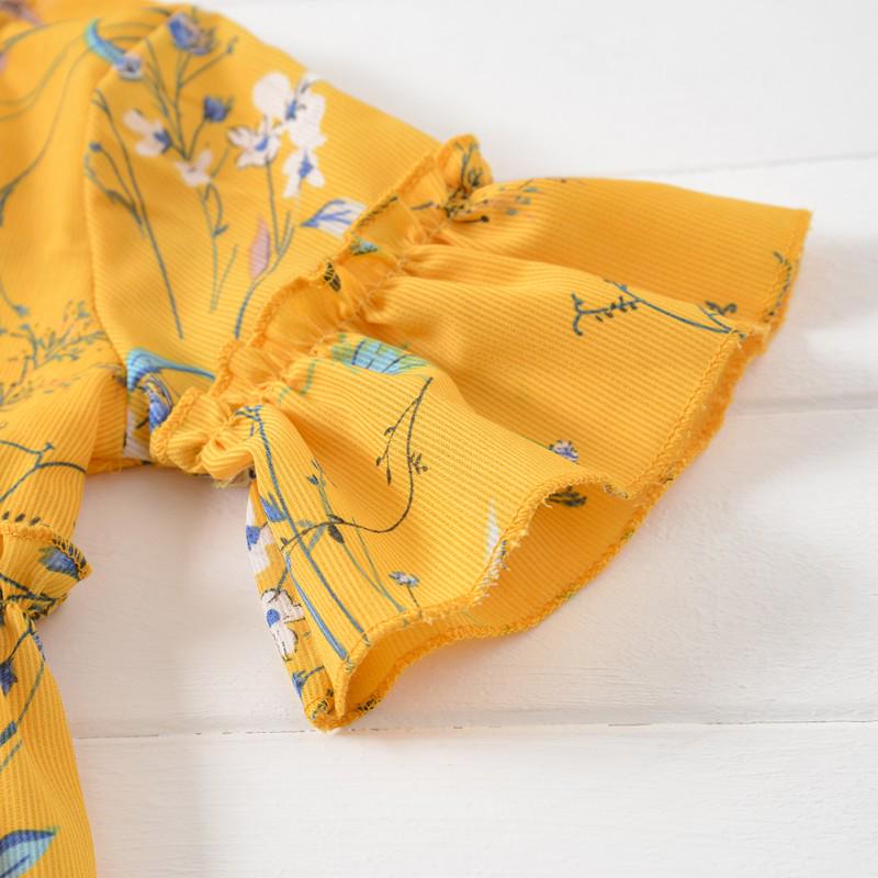 Летнее платье для маленьких девочек, повседневное платье с цветочным принтом для младенцев, милые платья с короткими рукавами и цветочным принтом, пышный сарафан.