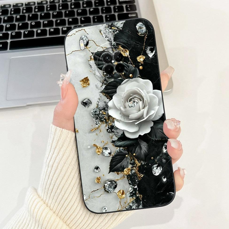 Для Huawei Y9A Чехол-крышка Роскошные Модные Цветы Кавайный Милый Кот Ударопрочный Чехол для Телефона Для Huawei FRL-22 FRL-23 FRL-L22 FRL-L23
