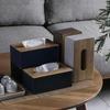 Creative Rectangular Tissue Box Hotels Guesthouses High-end Wooden Cover Paper Box Home Multifu Mobile Phone Storage Paper Boxs
