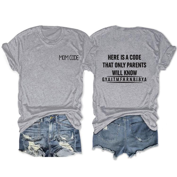 Fashion before and after here is a code letter print women's casual short sleeves