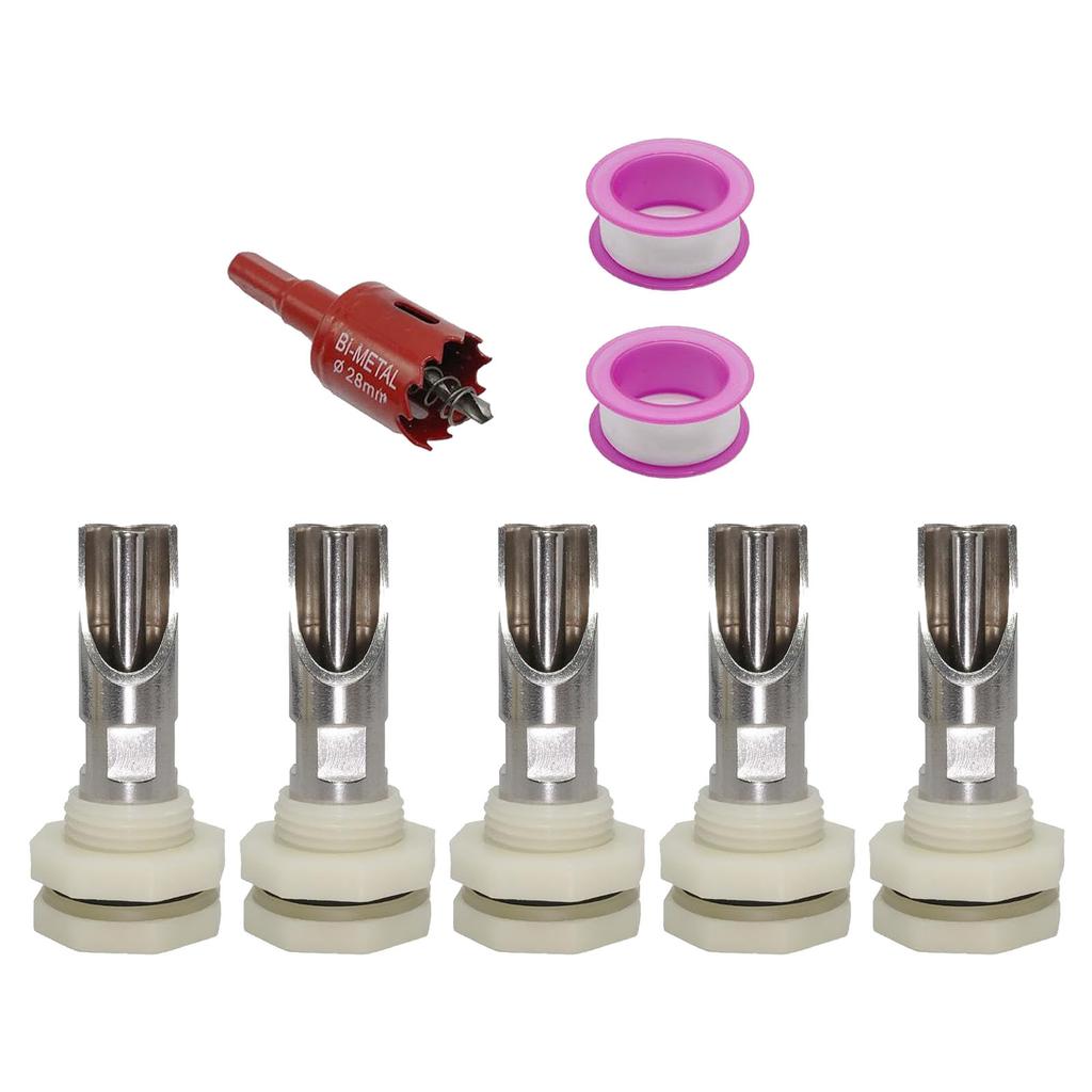 Набор из 5 автоматических поилок-сосков для свиней, прочная поилка из нержавеющей стали, кормушка для свиней и коз с соединителями