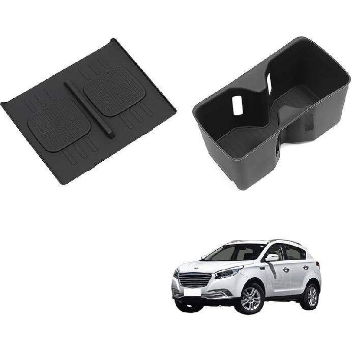 LUCKEASY Wireless Charger Mat For 2024 2025 2026 Hyundai Santa Fe Not For Tucson Car Center Console Auto Interior Anti-Slip Protector Pad Silicone